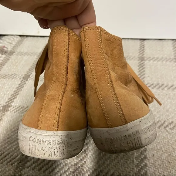 Converse All Star High Top Leather Unisex Mens 11.5 Women's 13.5 Tan Brown