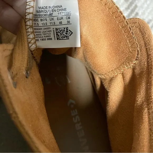 Converse All Star High Top Leather Unisex Mens 11.5 Women's 13.5 Tan Brown