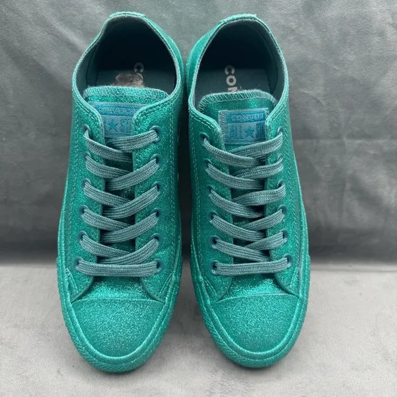Converse All Star Low Brittany Blue Glitter CTAS Ox Lace Up Shoes Women's Size 7