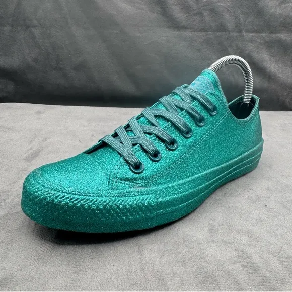 Converse All Star Low Brittany Blue Glitter CTAS Ox Lace Up Shoes Women's Size 7