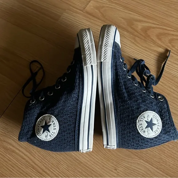 Converse All Star Lux Blue Hidden Wedge Shoes Women’s 8