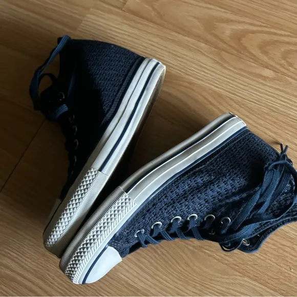 Converse All Star Lux Blue Hidden Wedge Shoes Women’s 8