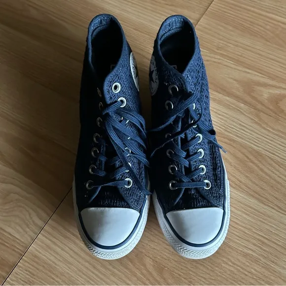 Converse All Star Lux Blue Hidden Wedge Shoes Women’s 8