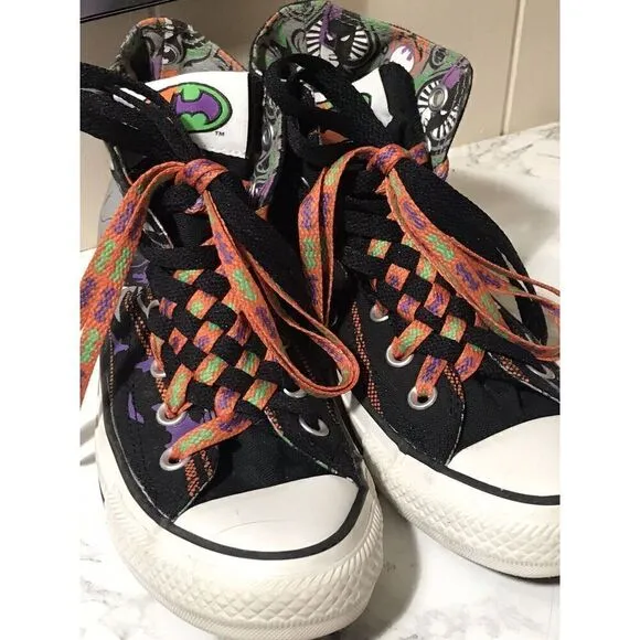 Converse All Star Sneakers Shoes DC Comics Batman &amp; Joker Unisex W 5.5 M 3.5