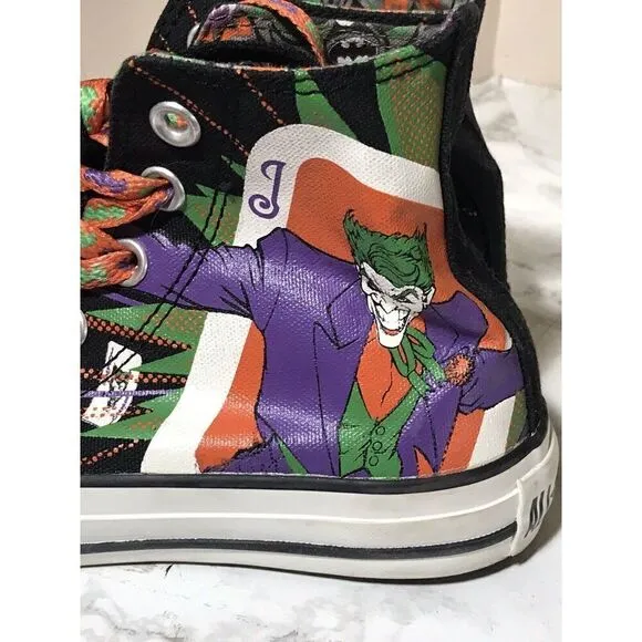 Converse All Star Sneakers Shoes DC Comics Batman &amp; Joker Unisex W 5.5 M 3.5