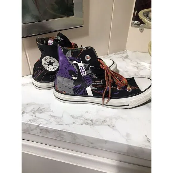 Converse All Star Sneakers Shoes DC Comics Batman &amp; Joker Unisex W 5.5 M 3.5