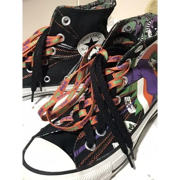 Converse All Star Sneakers Shoes DC Comics Batman &amp; Joker Unisex W 5.5 M 3.5