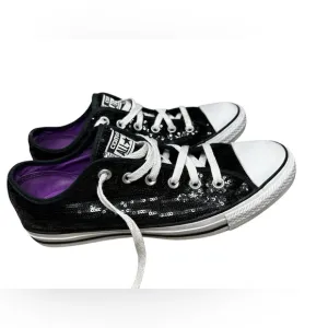 Converse All Star Sparkly Black Shoes Size 10