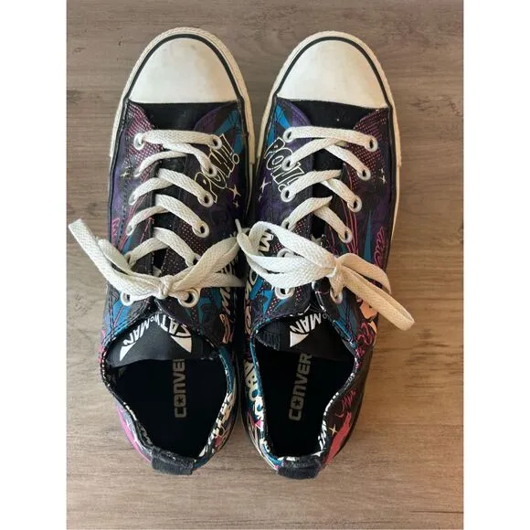 CONVERSE ALL STAR Unisex Men's 8 Women's 10 CATWOMAN Meow DC COMICS SHOES LOW TO