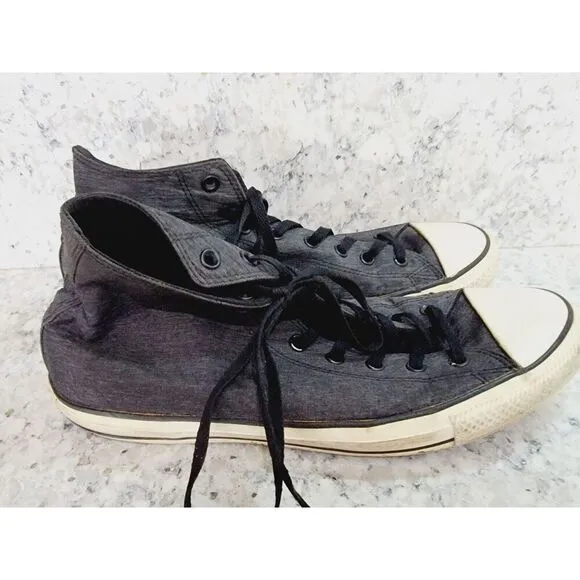 Converse All Star Mens 13 Gray Black High Top Sneakers Shoes