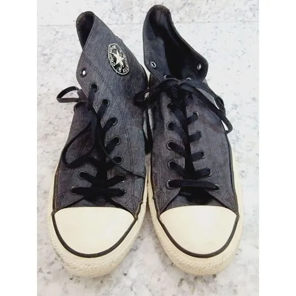 Converse All Star Mens 13 Gray Black High Top Sneakers Shoes