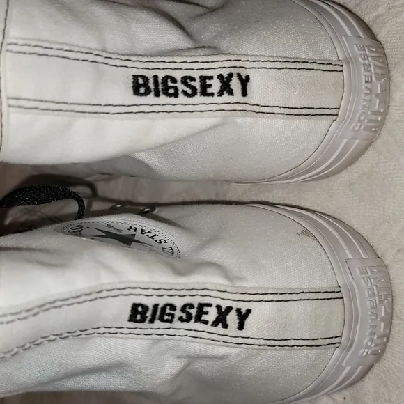 Converse Big Sexy sneakers ankle high tops canvas white black sz 10