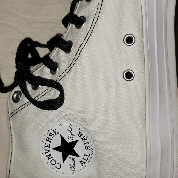 Converse Big Sexy sneakers ankle high tops canvas white black sz 10