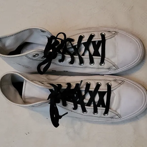 Converse Big Sexy sneakers ankle high tops canvas white black sz 10