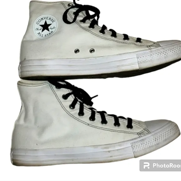 Converse Big Sexy sneakers ankle high tops canvas white black sz 10