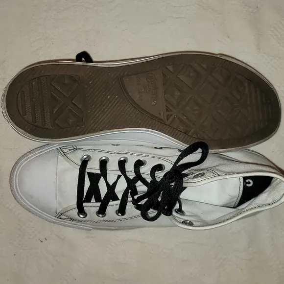 Converse Big Sexy sneakers ankle high tops canvas white black sz 10