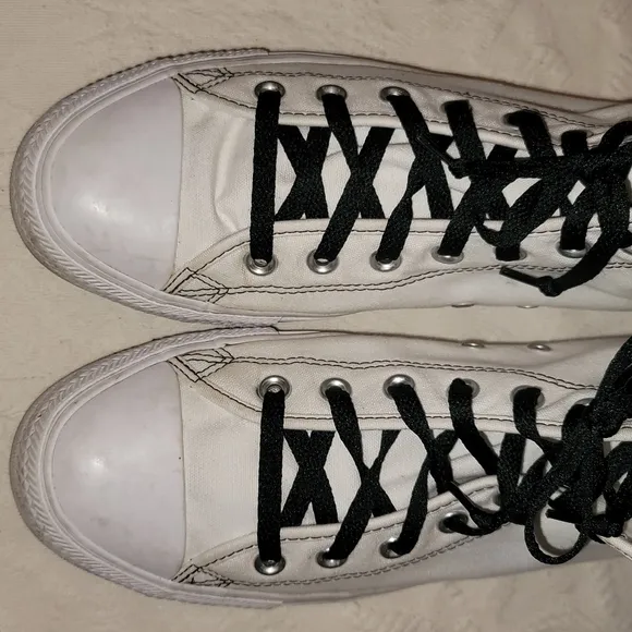 Converse Big Sexy sneakers ankle high tops canvas white black sz 10