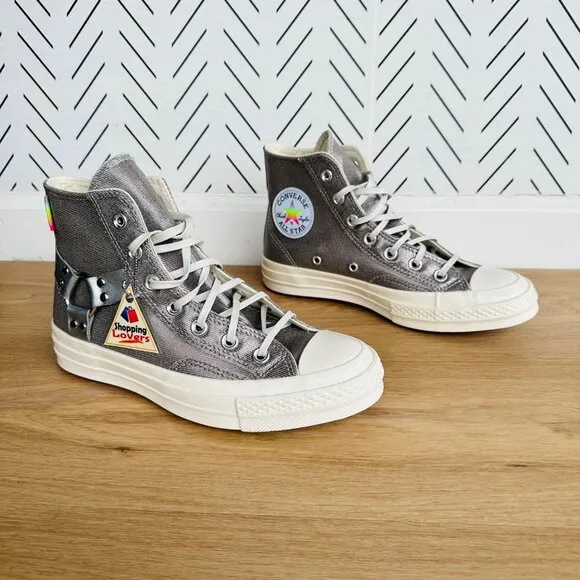 ⭐Converse Chuck 70 Pride Hi Sz 5 Mens Shoes Silver Metallic Sneaker A10214C New