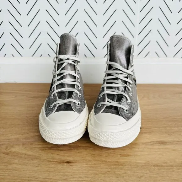 ⭐Converse Chuck 70 Pride Hi Sz 5 Mens Shoes Silver Metallic Sneaker A10214C New