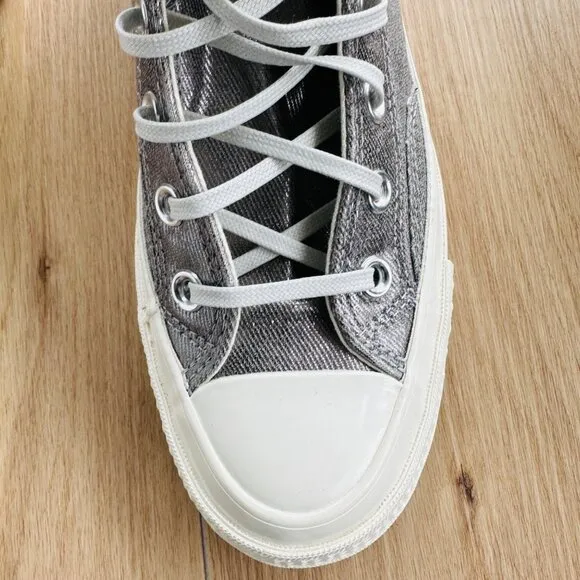 ⭐Converse Chuck 70 Pride Hi Sz 5 Mens Shoes Silver Metallic Sneaker A10214C New