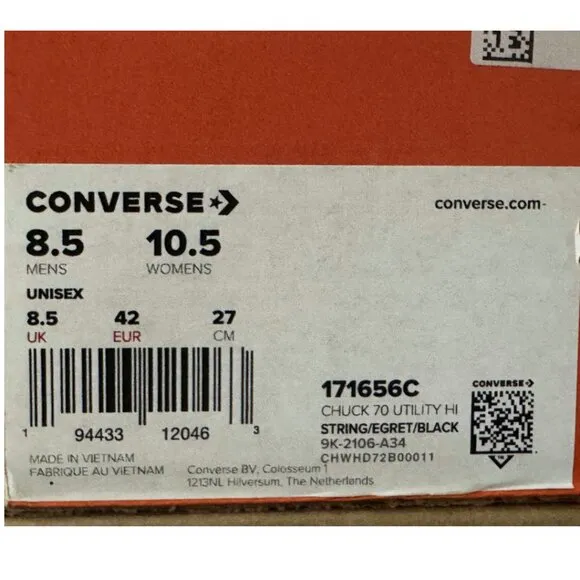 Converse Chuck 70 Utility Hi – String/Egret/Black (Style Code: 171656C)