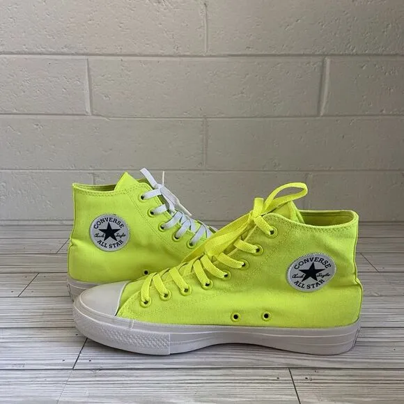 Converse Chuck Taylor All Star 2 Hi Lunarlon Neon Green Shoes Men's 9 Women's 11