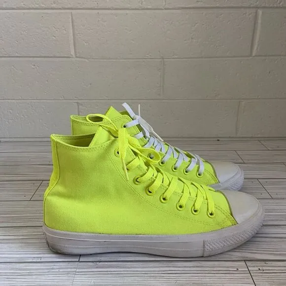Converse Chuck Taylor All Star 2 Hi Lunarlon Neon Green Shoes Men's 9 Women's 11