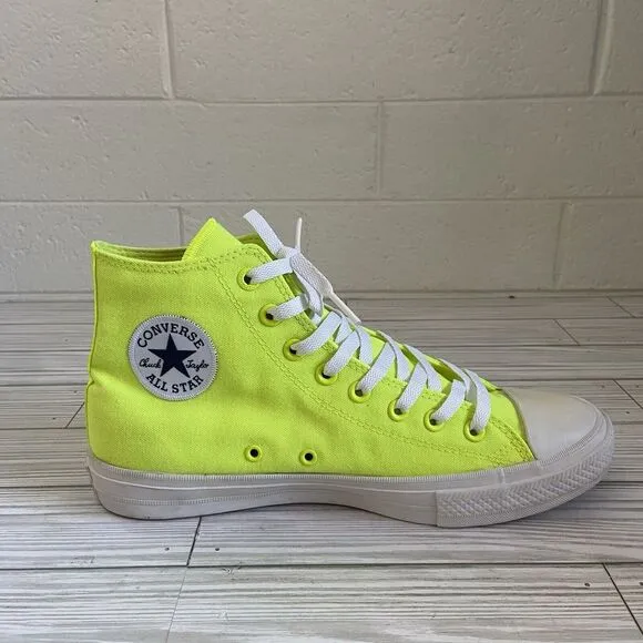 Converse Chuck Taylor All Star 2 Hi Lunarlon Neon Green Shoes Men's 9 Women's 11
