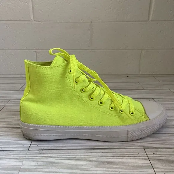 Converse Chuck Taylor All Star 2 Hi Lunarlon Neon Green Shoes Men's 9 Women's 11