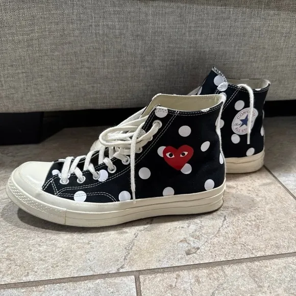 Converse Chuck Taylor All Star 70 Hi Comme des Garcons PLAY Polka Dot M 9 W 11