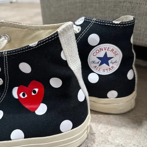 Converse Chuck Taylor All Star 70 Hi Comme des Garcons PLAY Polka Dot M 9 W 11