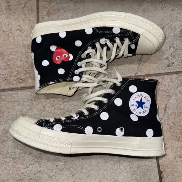 Converse Chuck Taylor All Star 70 Hi Comme des Garcons PLAY Polka Dot M 9 W 11