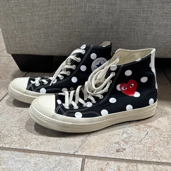 Converse Chuck Taylor All Star 70 Hi Comme des Garcons PLAY Polka Dot M 9 W 11