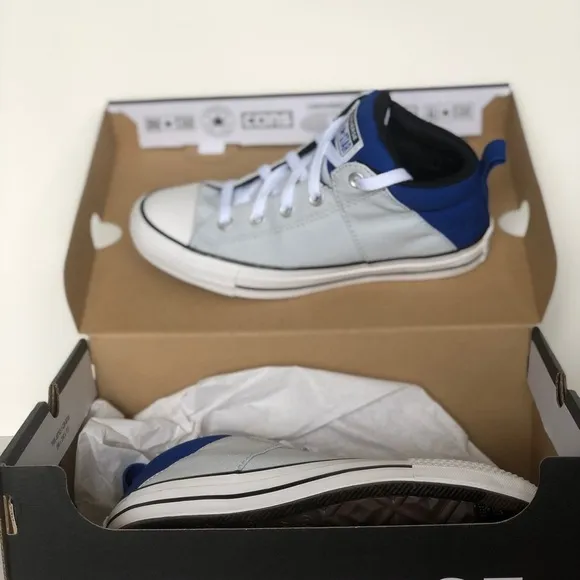 Converse Chuck Taylor All Star Axel Mid Ghosted/Blue/White Youth Shoes Size 4