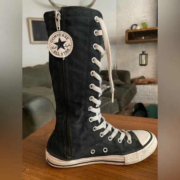 Converse Chuck Taylor All Star Extra High Tops Juniors 2 Black Shoes 614…