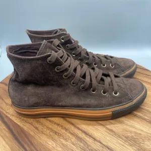 Converse Chuck Taylor All Star Hi Shoes Mens 8 Brown Leather Suede Gum Skate