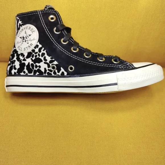 Converse Chuck Taylor All Star Hi Top Oreo Women’s Black Leopard Size 6.5