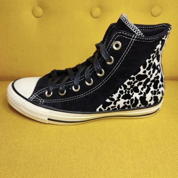 Converse Chuck Taylor All Star Hi Top Oreo Women’s Black Leopard Size 6.5