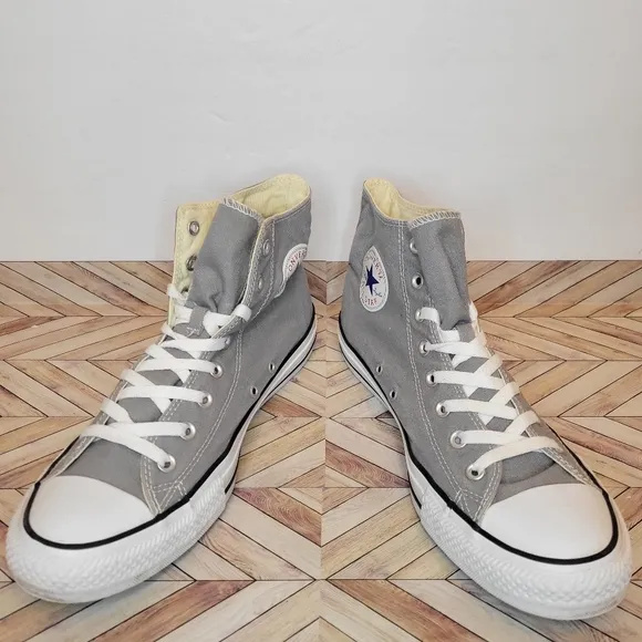Converse Chuck Taylor All Star High Top Neutral Gray Canvas Shoes Mens Size 11.5