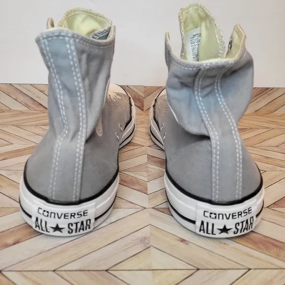 Converse Chuck Taylor All Star High Top Neutral Gray Canvas Shoes Mens Size 11.5