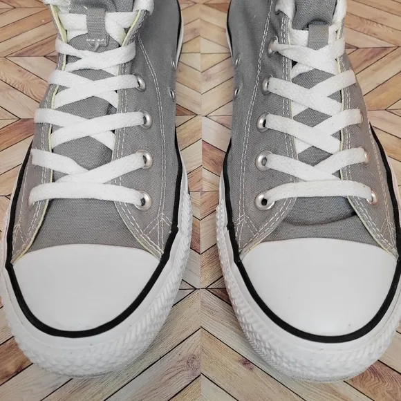 Converse Chuck Taylor All Star High Top Neutral Gray Canvas Shoes Mens Size 11.5