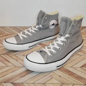 Converse Chuck Taylor All Star High Top Neutral Gray Canvas Shoes Mens Size 11.5