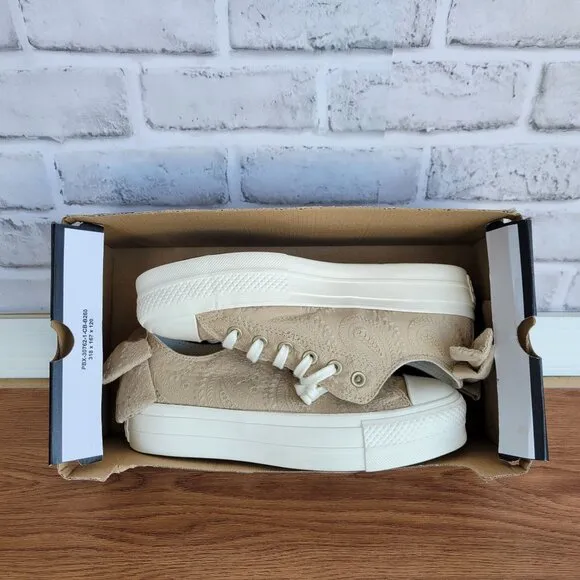 ❤️Converse Chuck Taylor All Star Lift Bow 9.5 Women's Shoes Embroidered A10246C