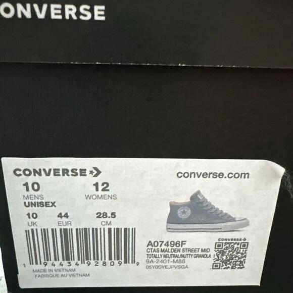 Converse Chuck Taylor All Star MALDEN STREET Gray Men's Shoes Sz 10 A07496F