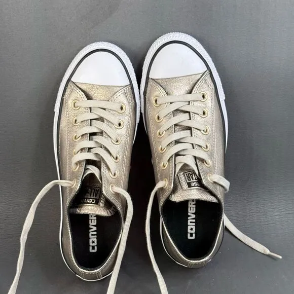 Converse Chuck Taylor All Star Low Ox Metallic Gray Sneakers shoes women 6.5