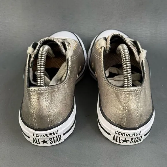 Converse Chuck Taylor All Star Low Ox Metallic Gray Sneakers shoes women 6.5