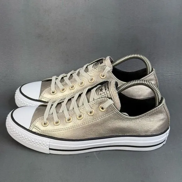 Converse Chuck Taylor All Star Low Ox Metallic Gray Sneakers shoes women 6.5