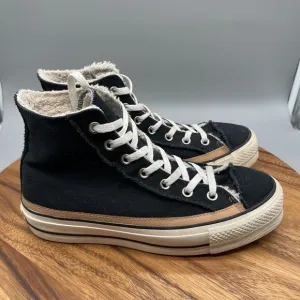 Converse Chuck Taylor All Stars Shoes Womens Size 10 Raw Edge Platform Hi Black