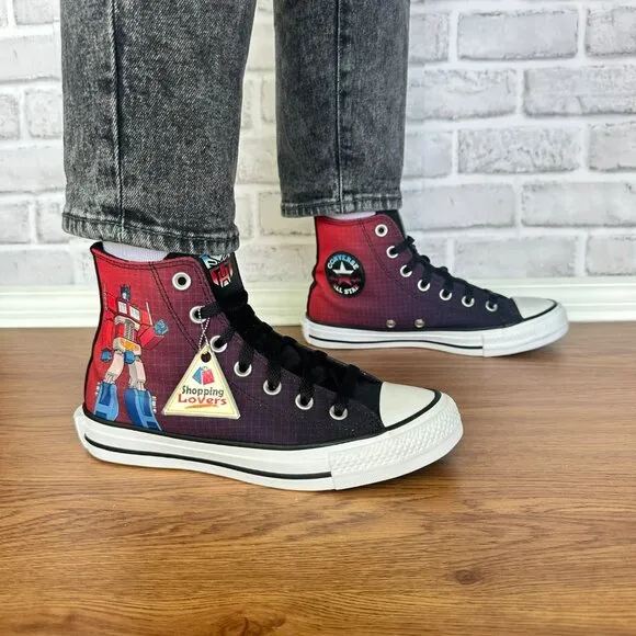 ❤️❤️Converse Chuck Taylor Hi Transformers Autobots 7 Women Shoes Black A11659C
