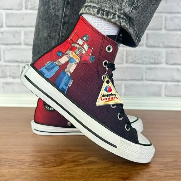❤️❤️Converse Chuck Taylor Hi Transformers Autobots 7 Women Shoes Black A11659C